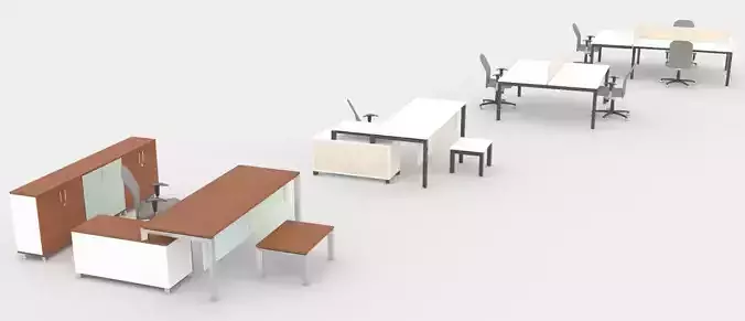 Executive Office Desk 3D model