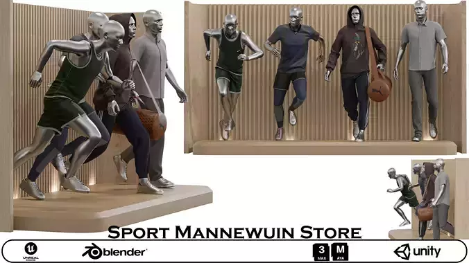 Man Mannequin sportswear showcase