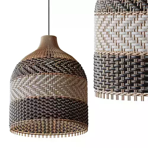 Contemporist Rattan Pendant Light Woven Light Fixture 3D model