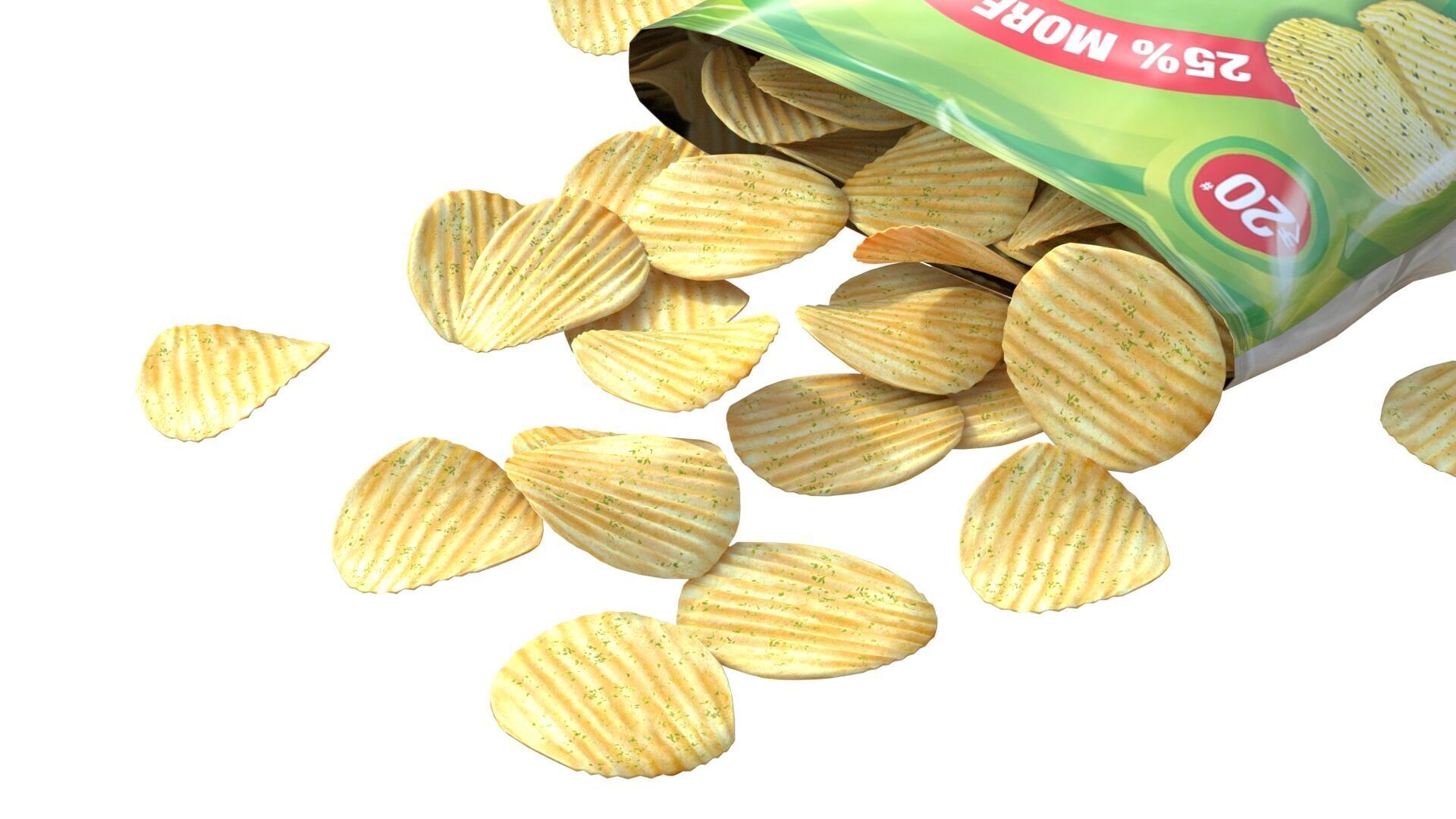 lays cream and onion  Low-poly 3D model_2