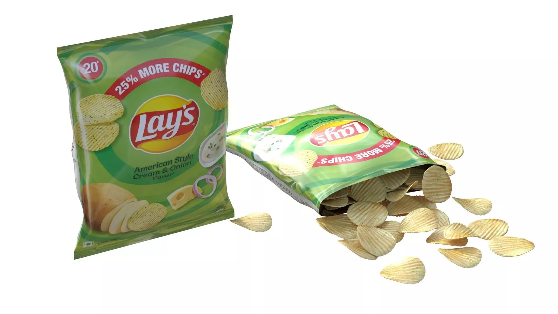 lays cream and onion  Low-poly 3D model_0