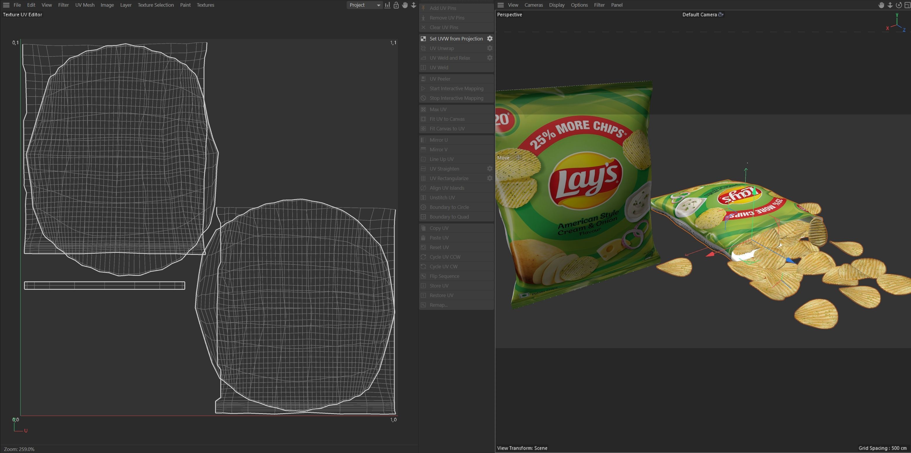 lays cream and onion  Low-poly 3D model_6