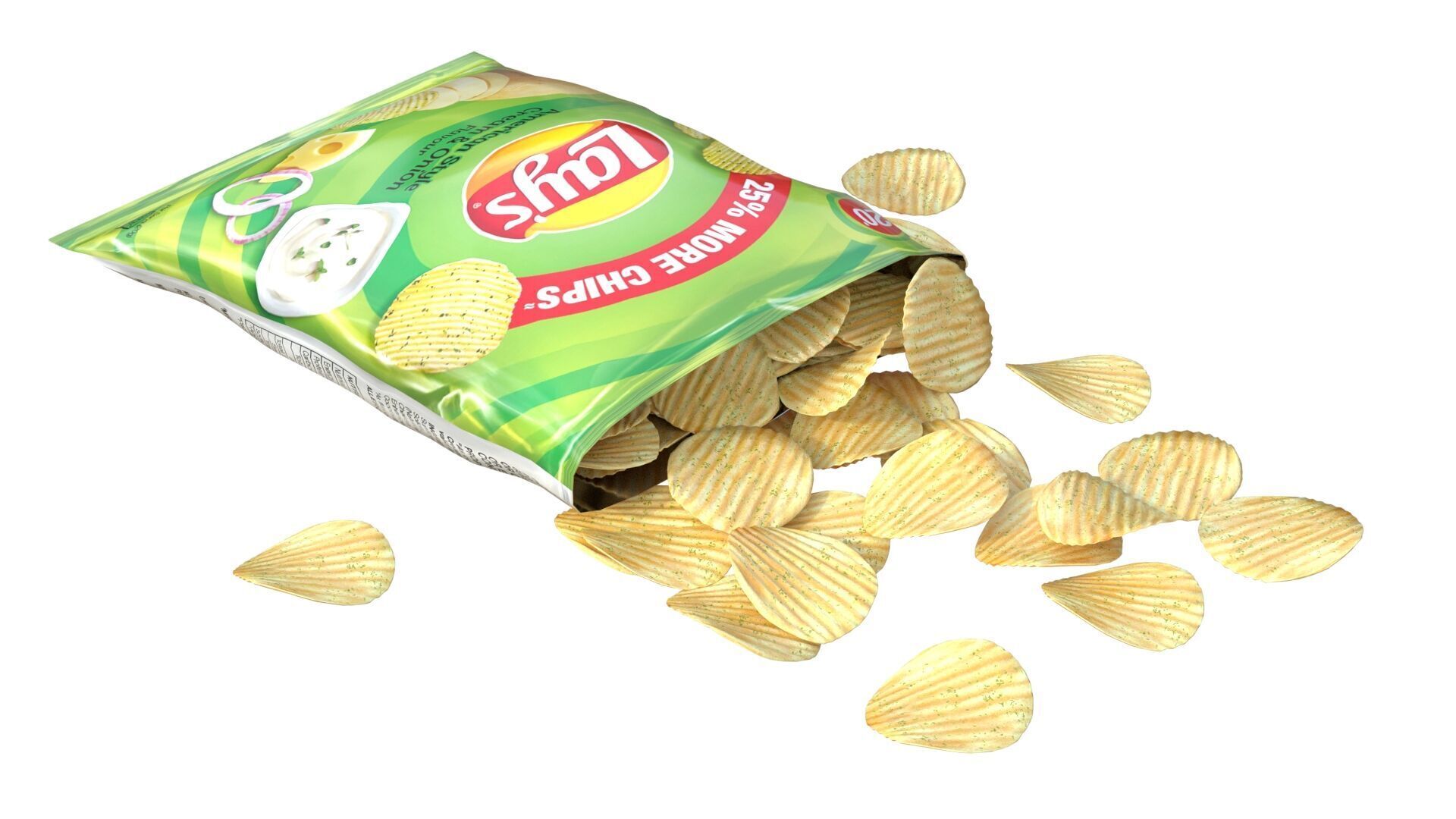 lays cream and onion  Low-poly 3D model_1