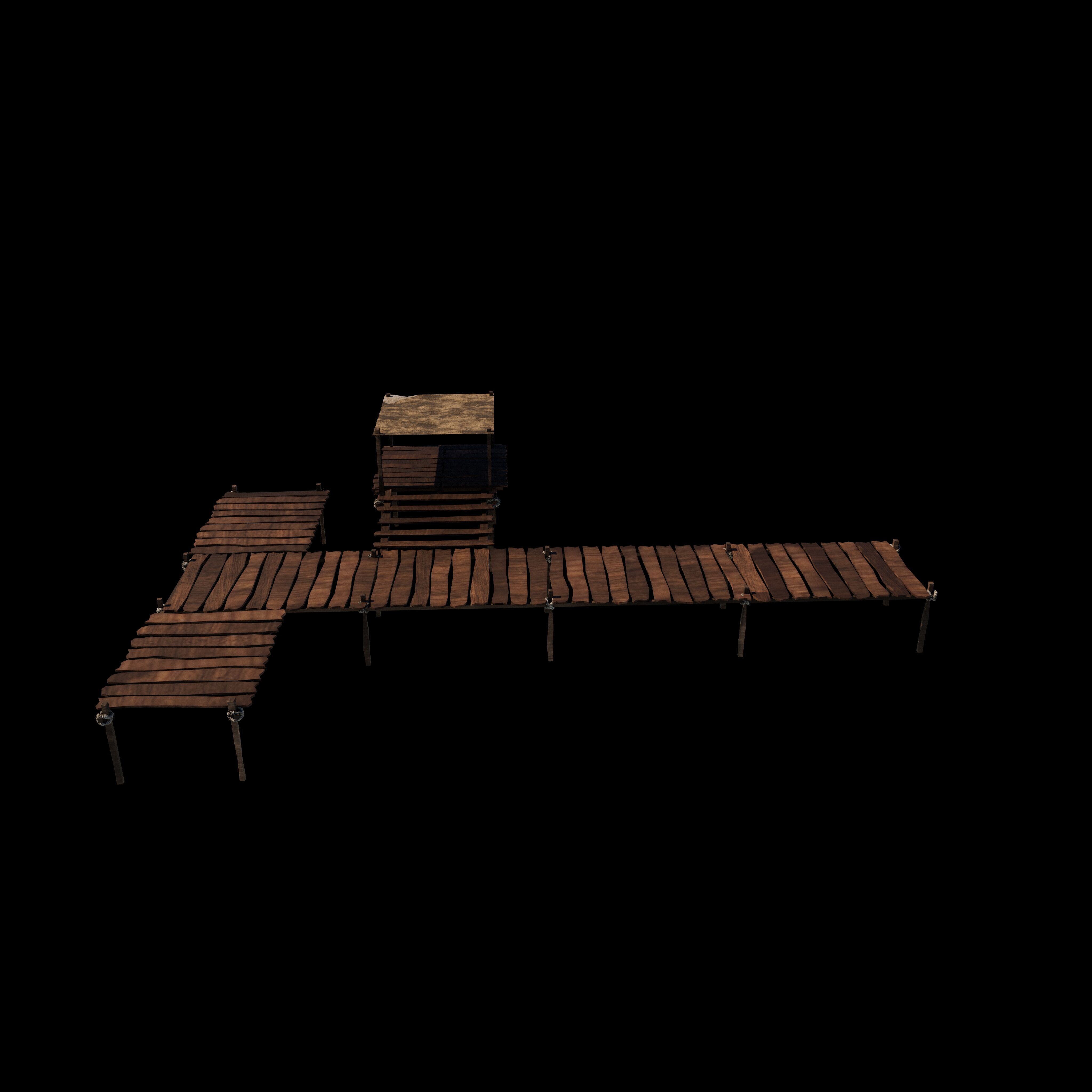 Wooden Pier 3D model_6
