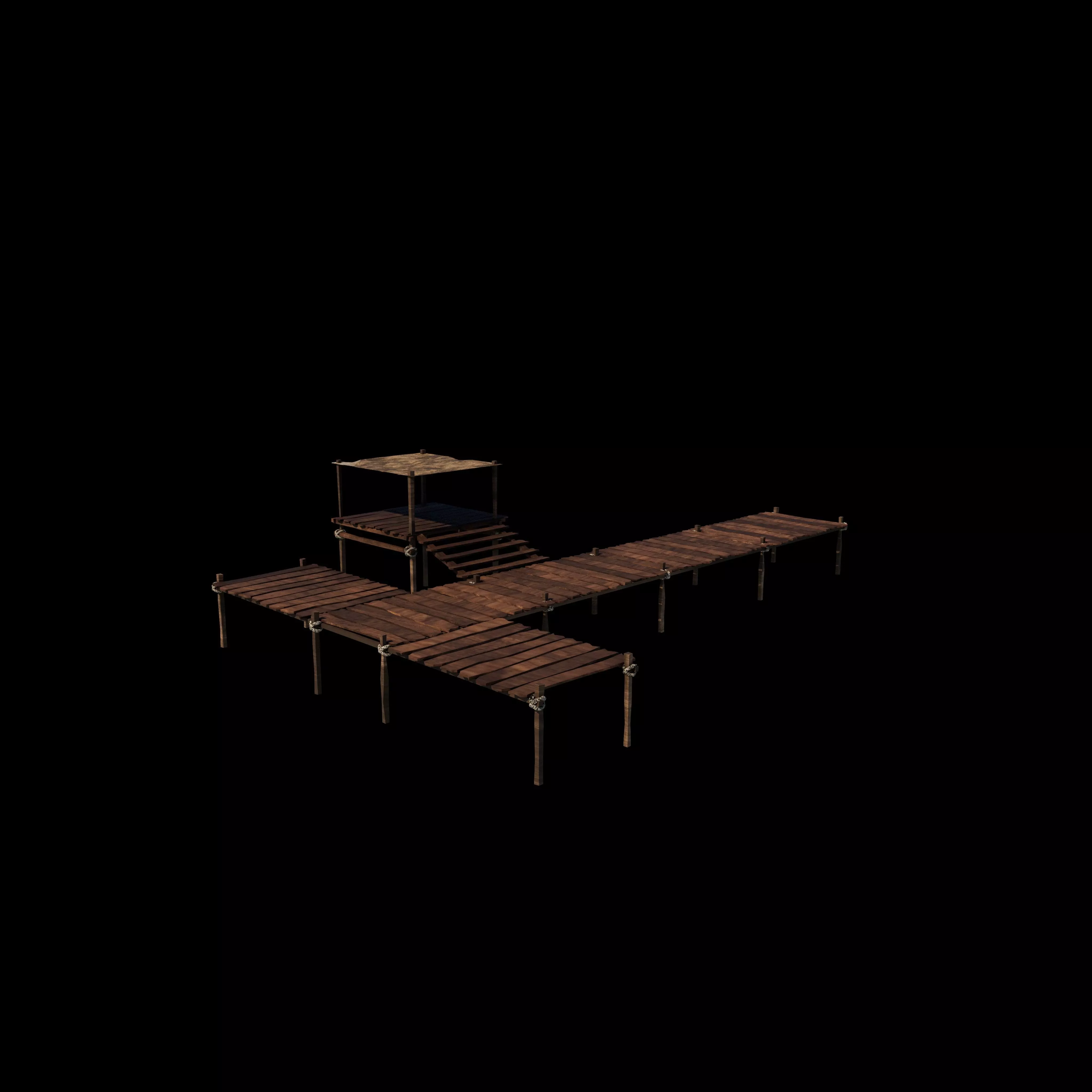 Wooden Pier 3D model_0