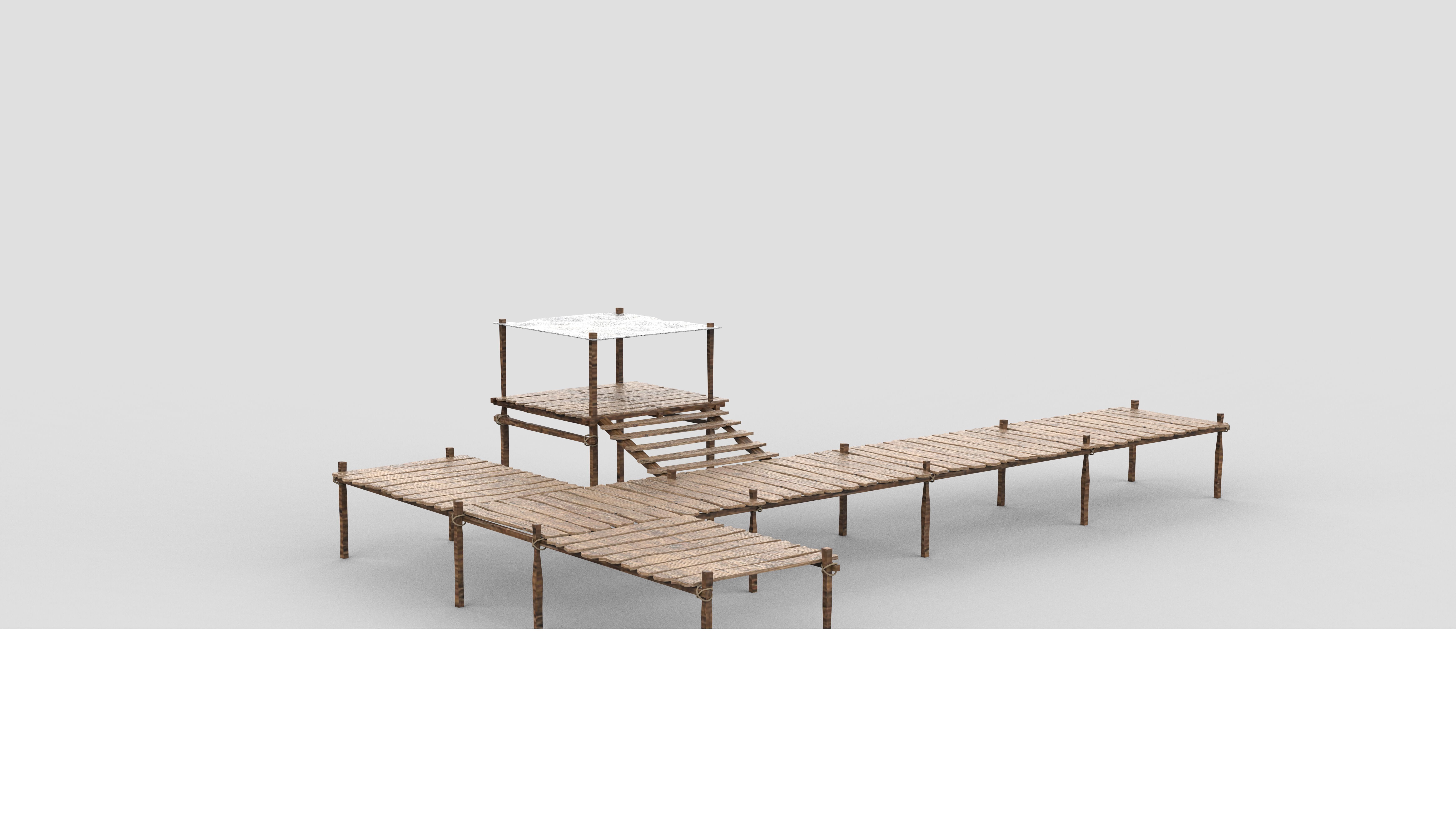 Wooden Pier 3D model_9