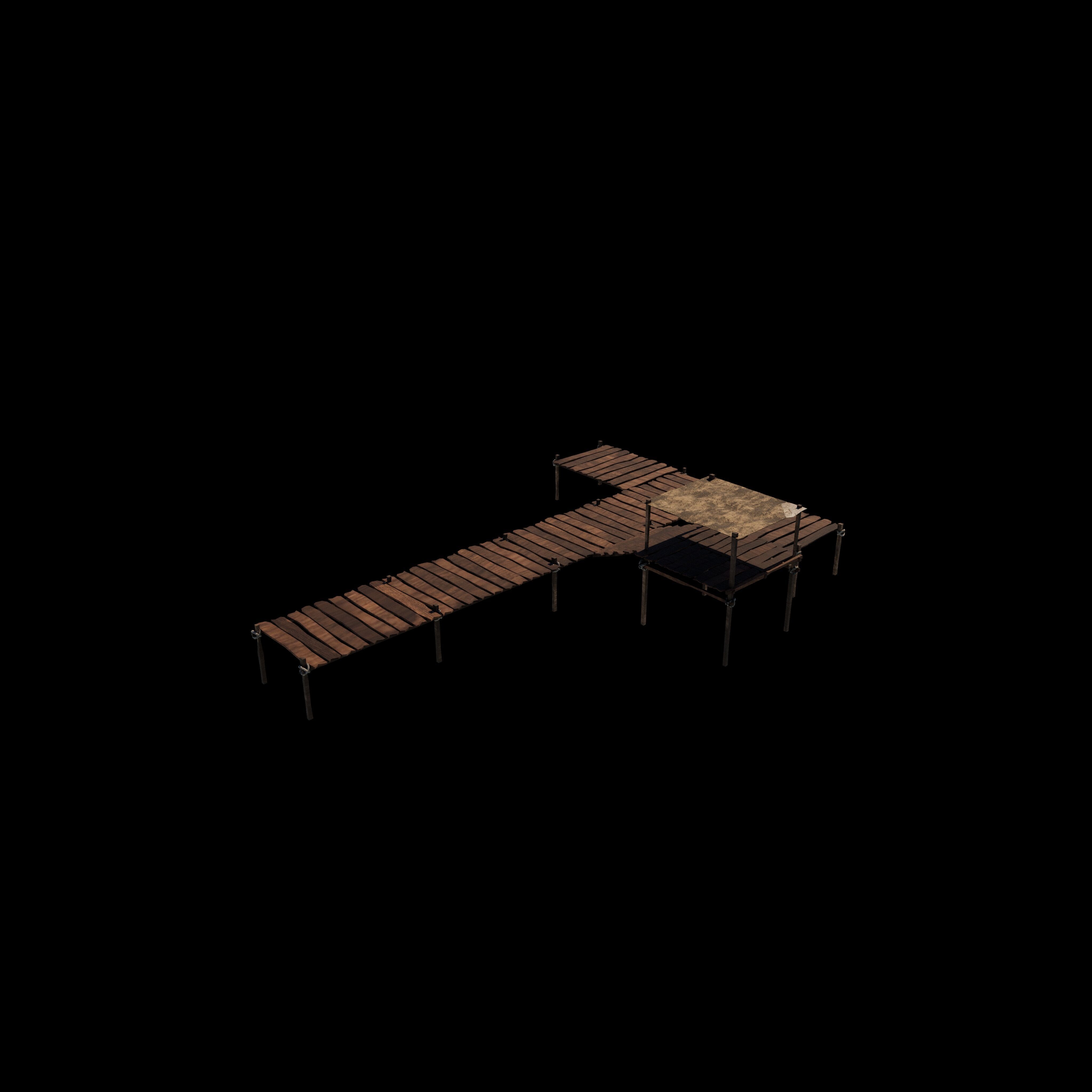 Wooden Pier 3D model_4
