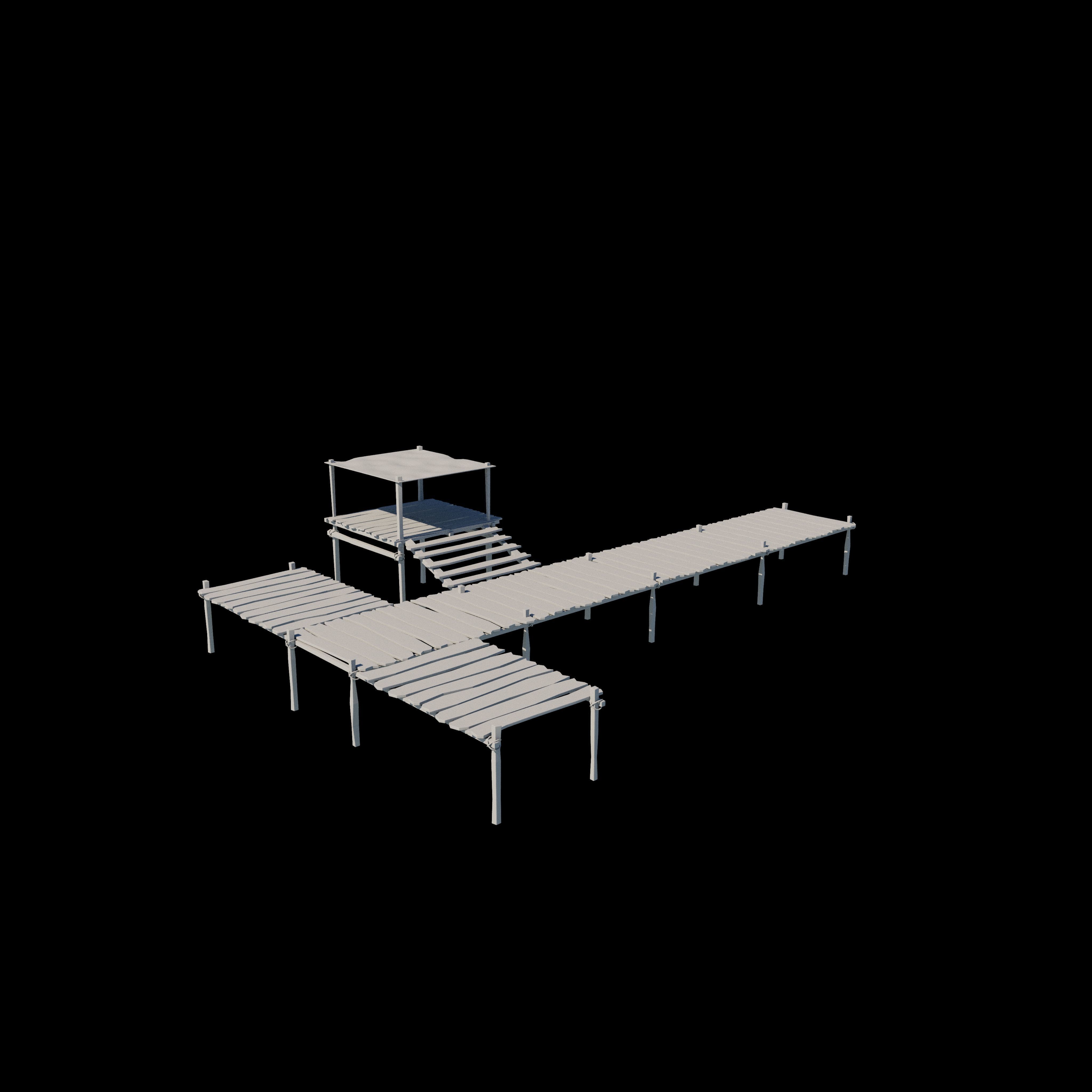 Wooden Pier 3D model_16