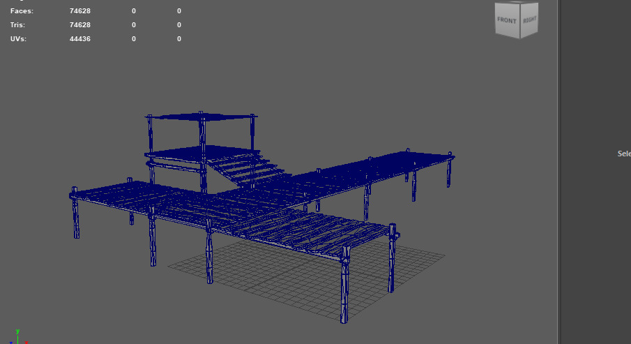 Wooden Pier 3D model_13