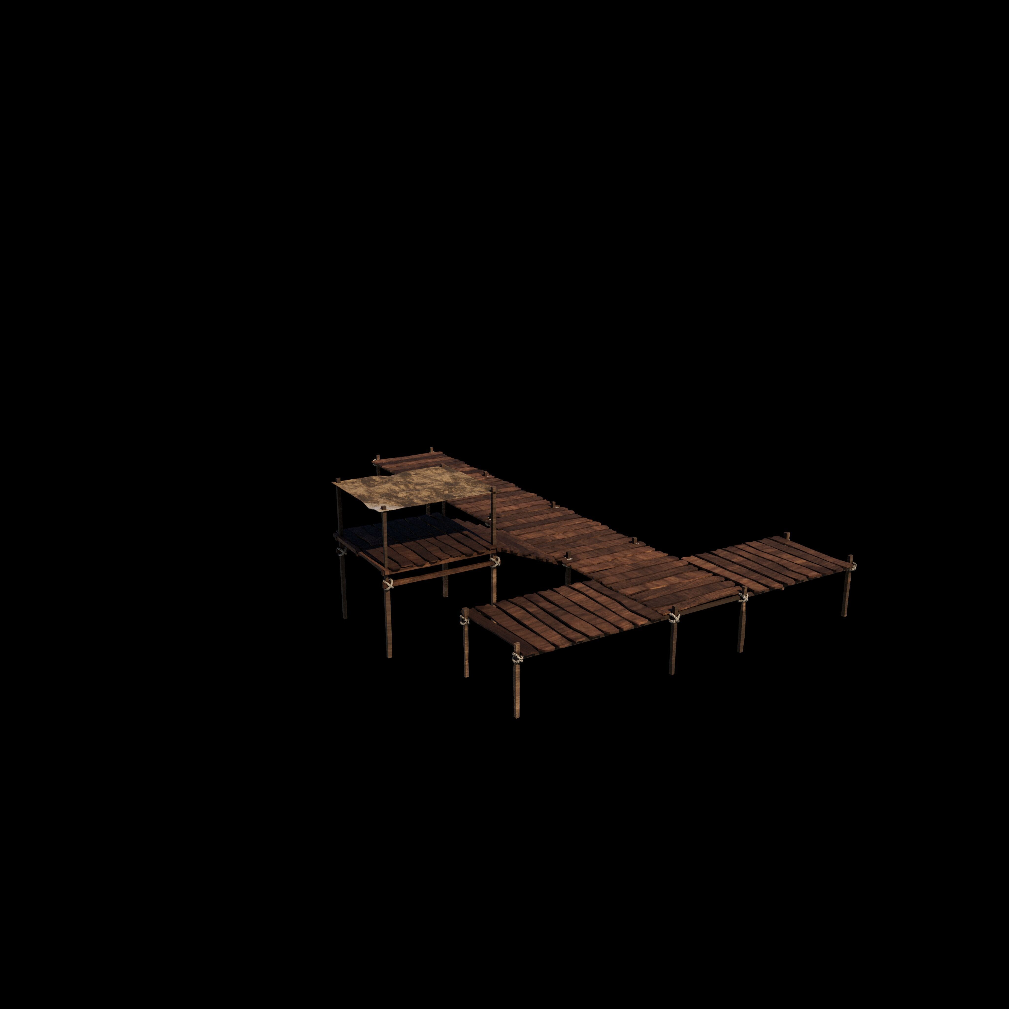 Wooden Pier 3D model_5