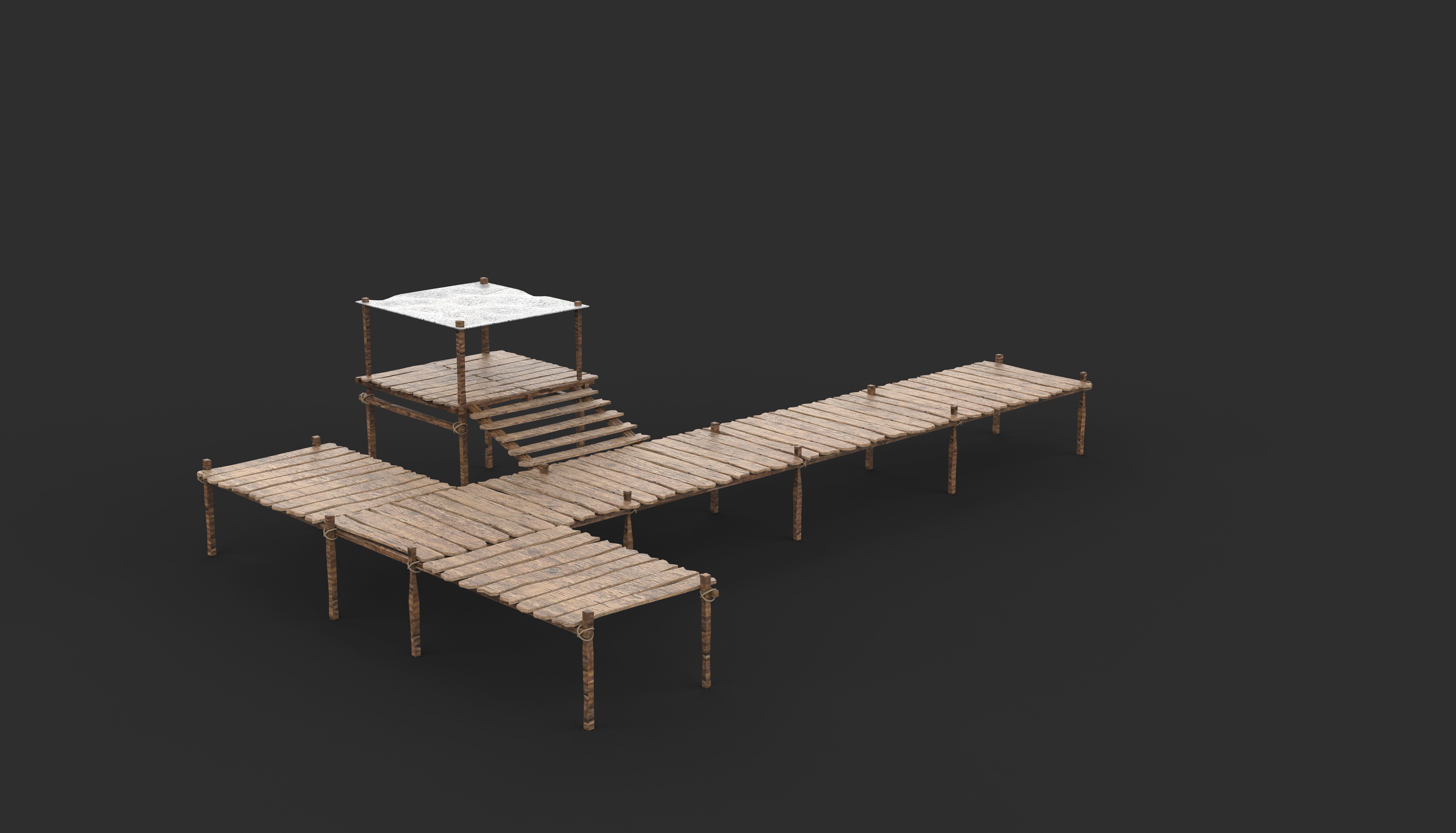 Wooden Pier 3D model_10