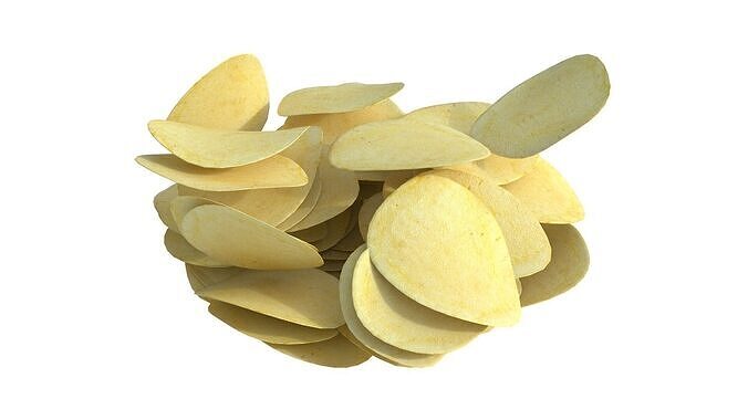 Potato Chips bowl Low-poly 3D model 5