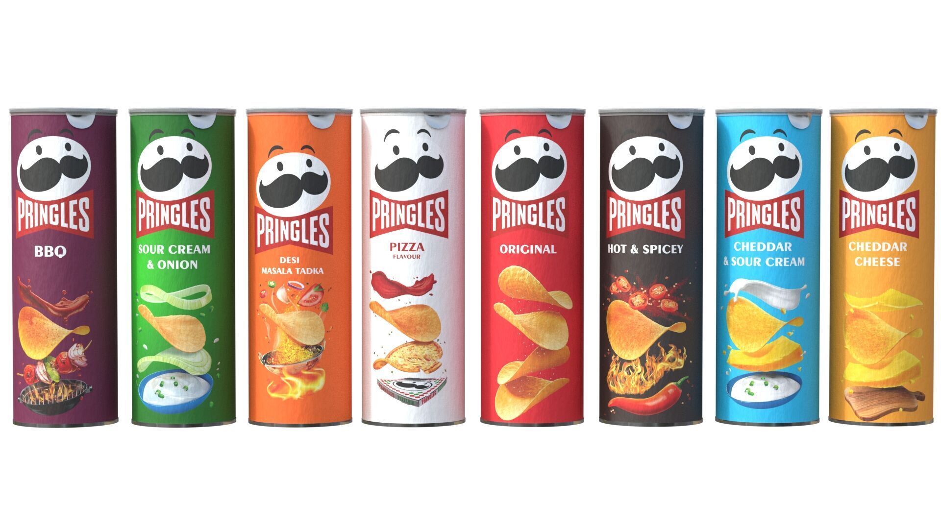 Pringles collection  Low-poly 3D model_3