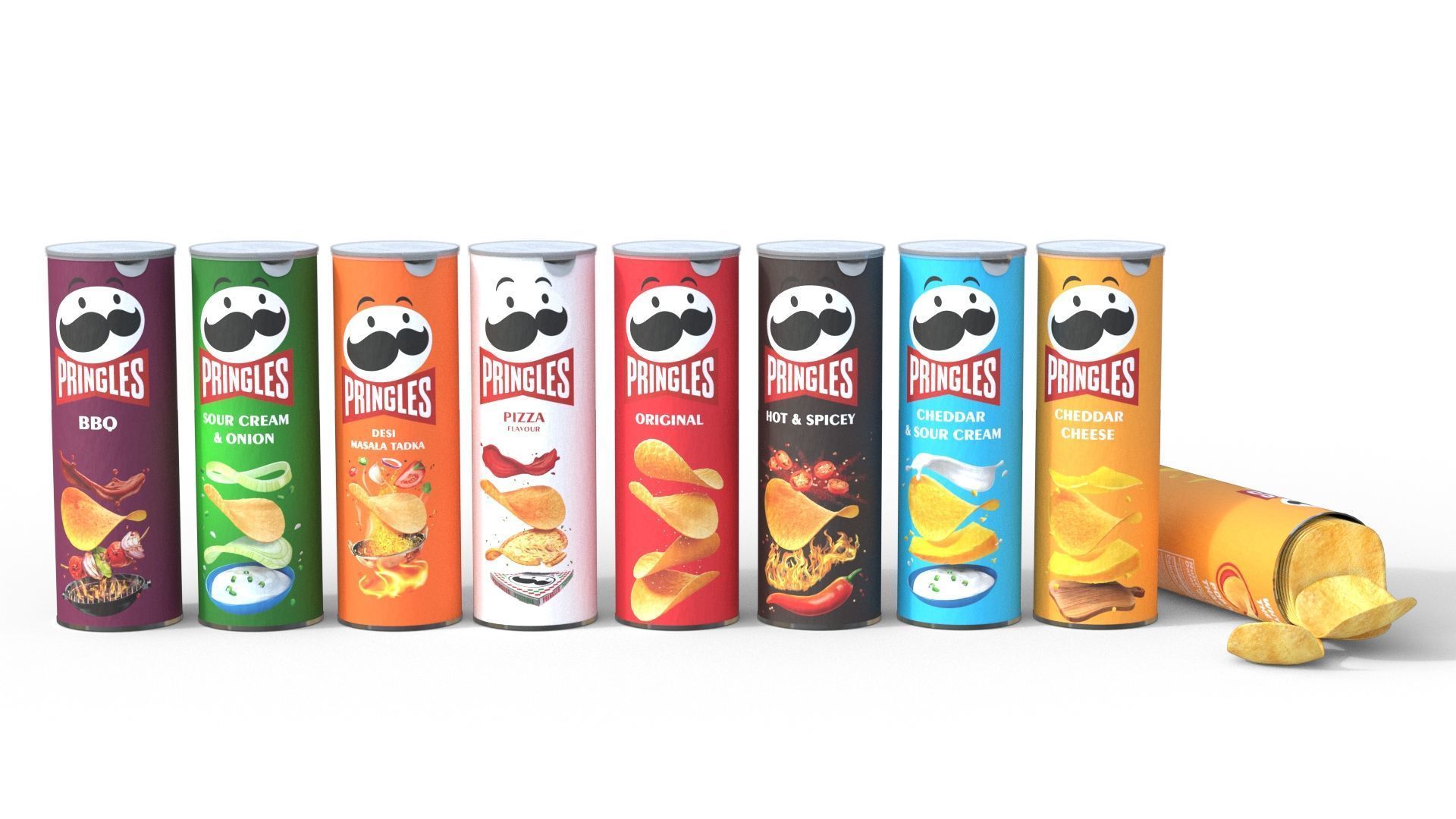 Pringles collection  Low-poly 3D model_2