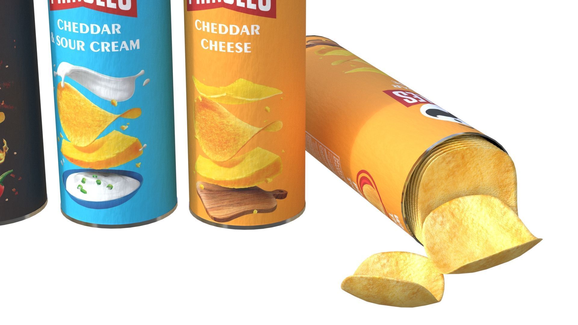 Pringles collection  Low-poly 3D model_5