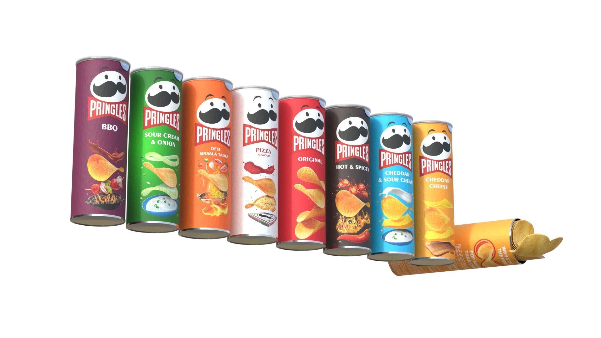 Pringles collection  Low-poly 3D model_9