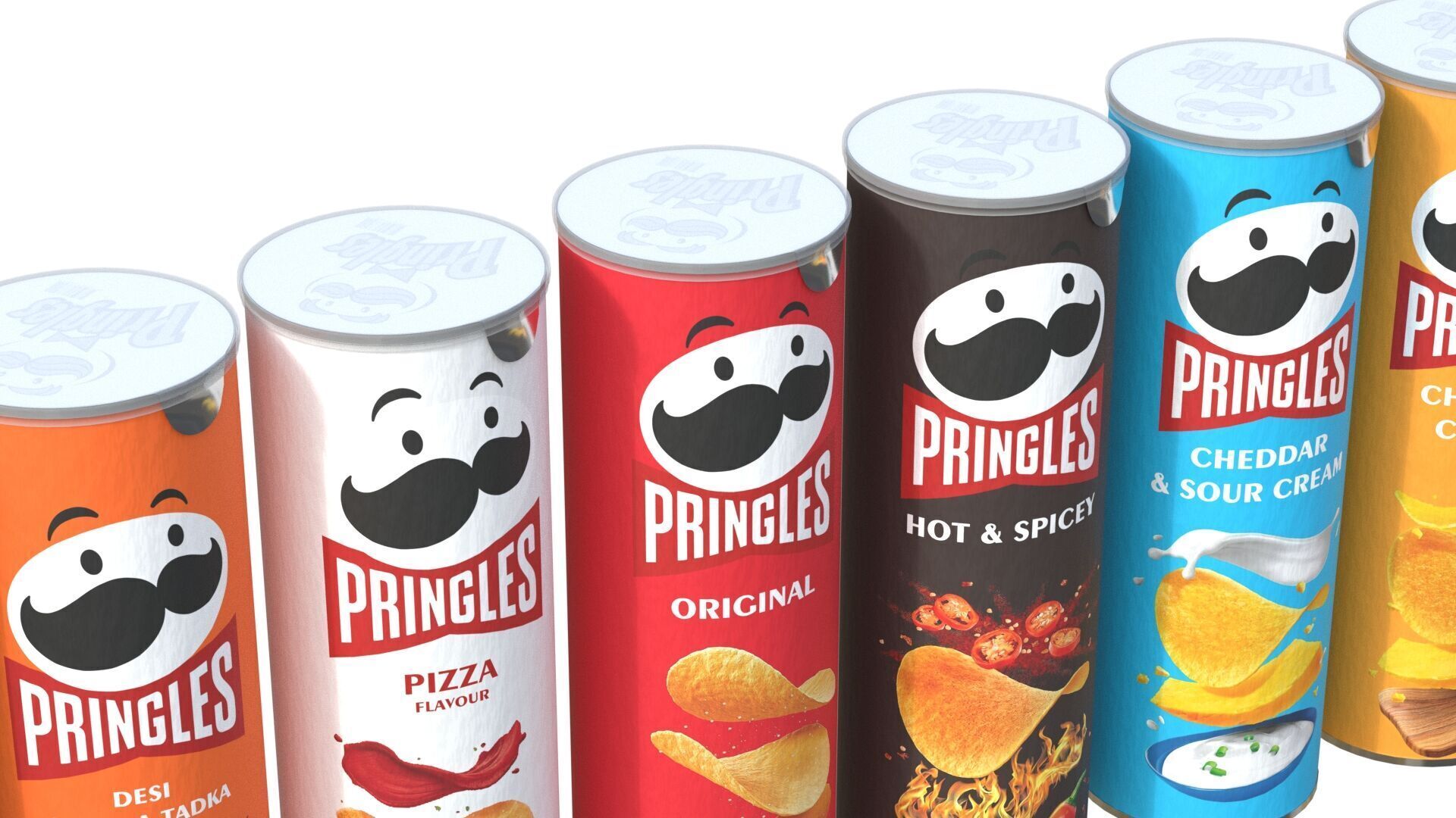Pringles collection  Low-poly 3D model_1