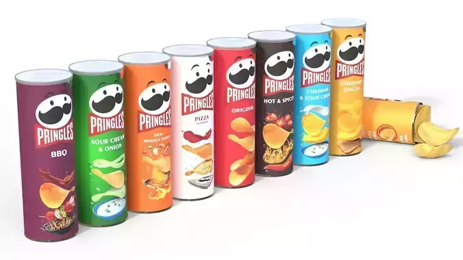 Pringles collection  Low-poly 3D model