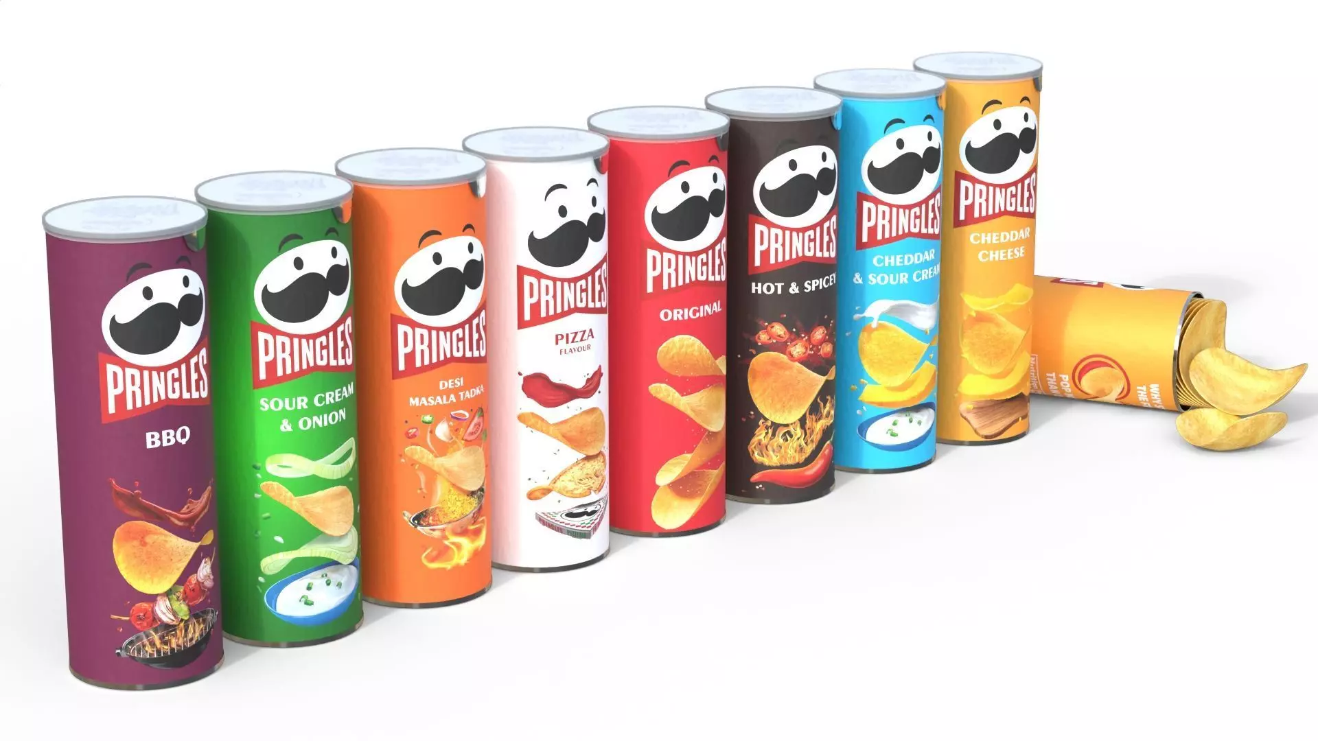 Pringles collection  Low-poly 3D model_0
