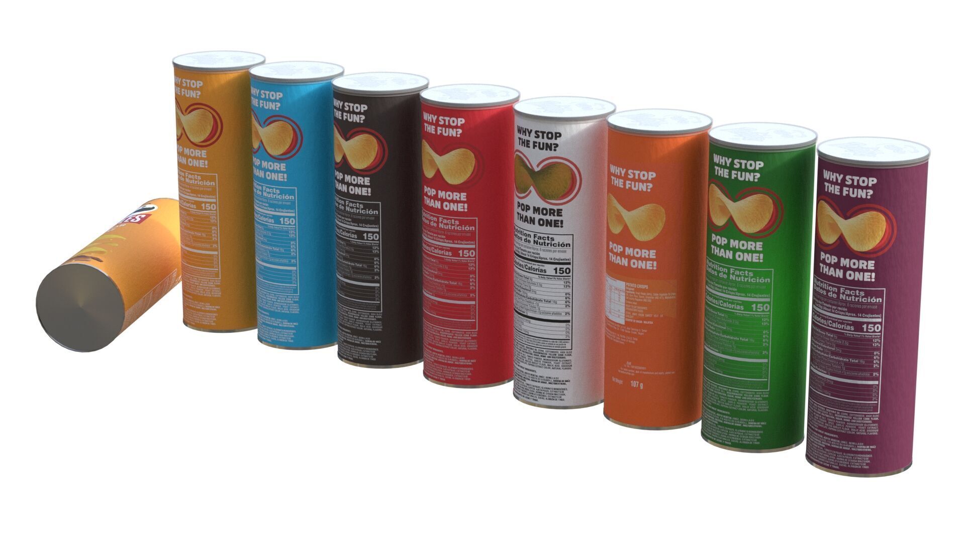 Pringles collection  Low-poly 3D model_7