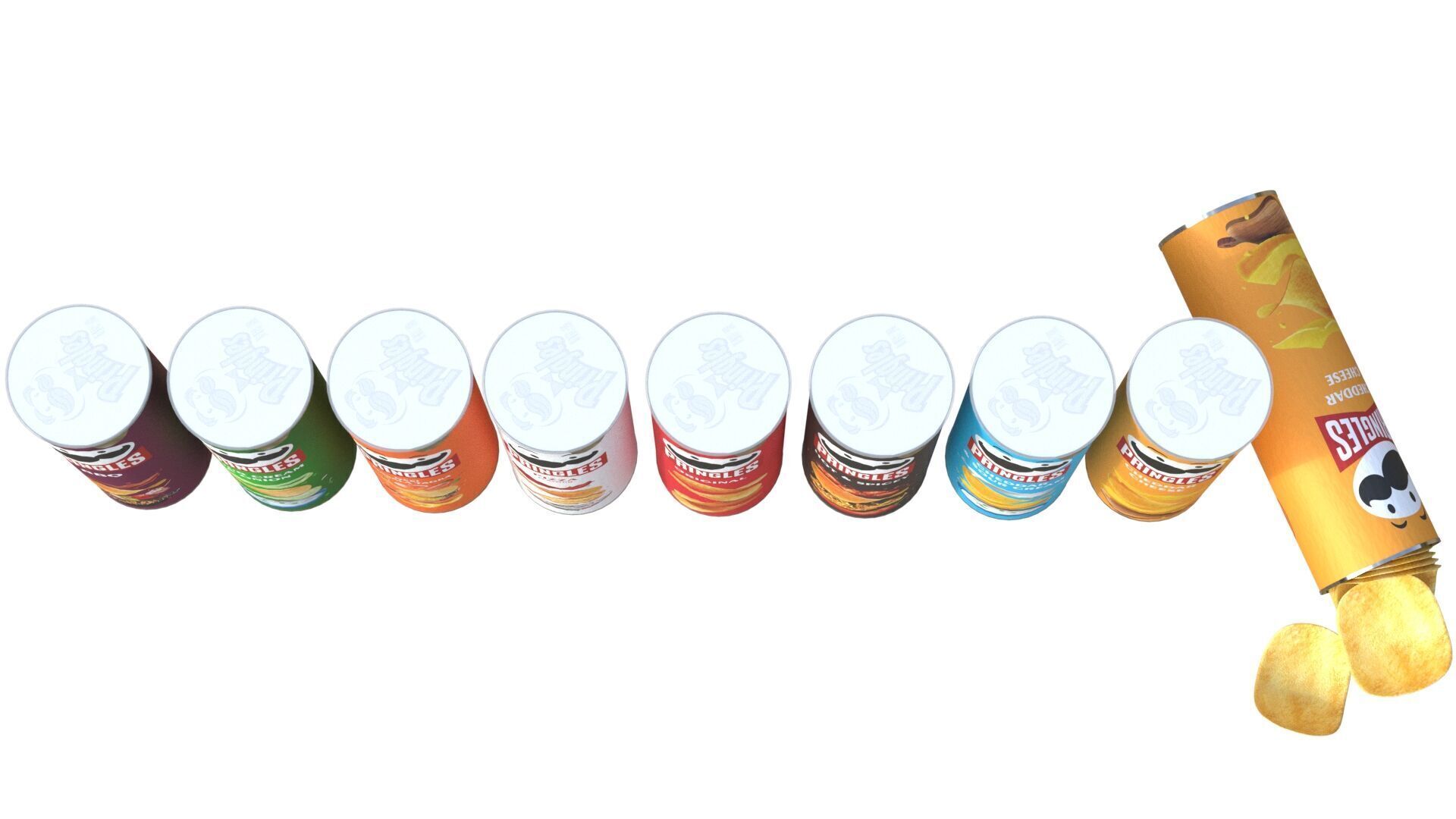 Pringles collection  Low-poly 3D model_6