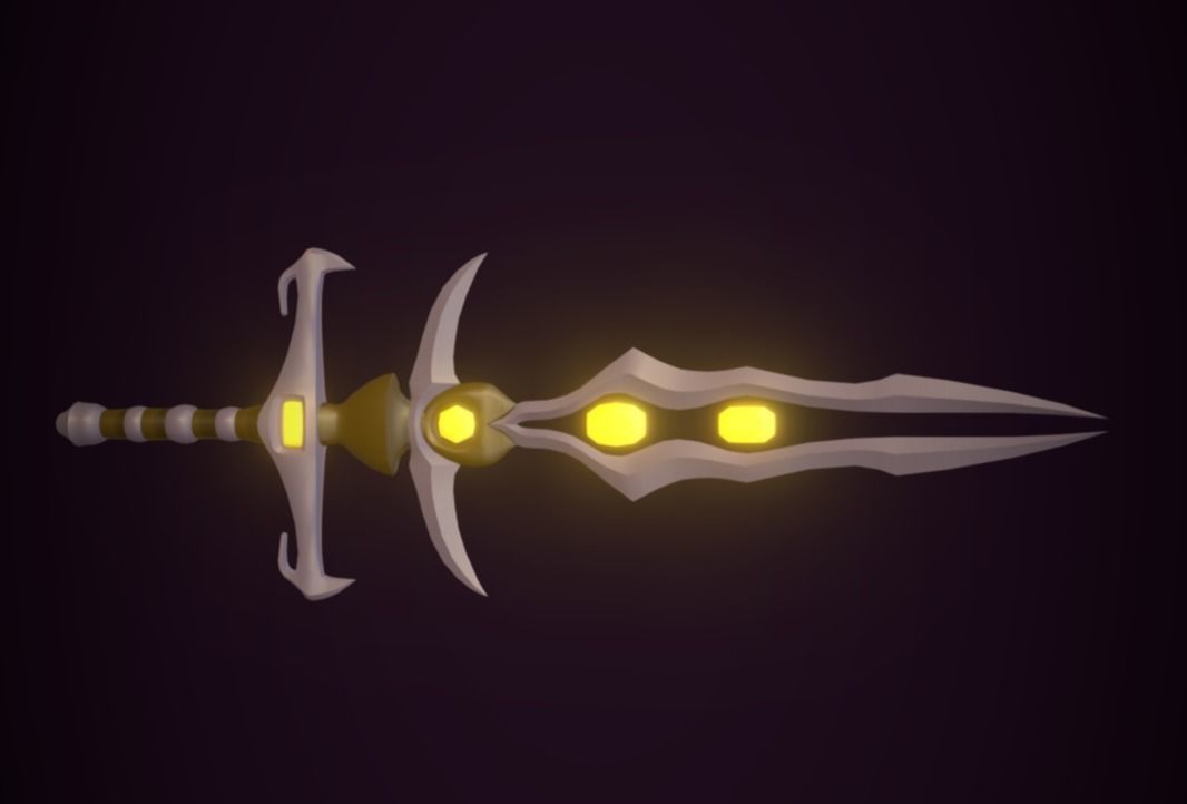 Guardiansblade sword with lights Low-poly 3D model_0