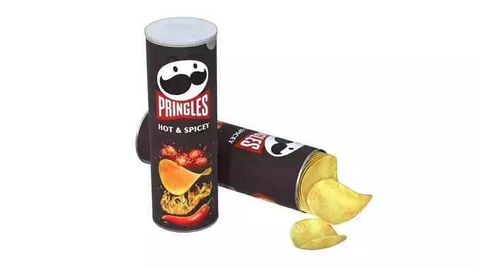 pringles hot spicey Low-poly 3D model