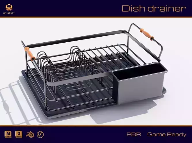 Dish drainer Low-poly 3D model
