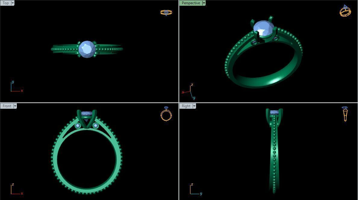 Solitaire Ring 3D print model_6