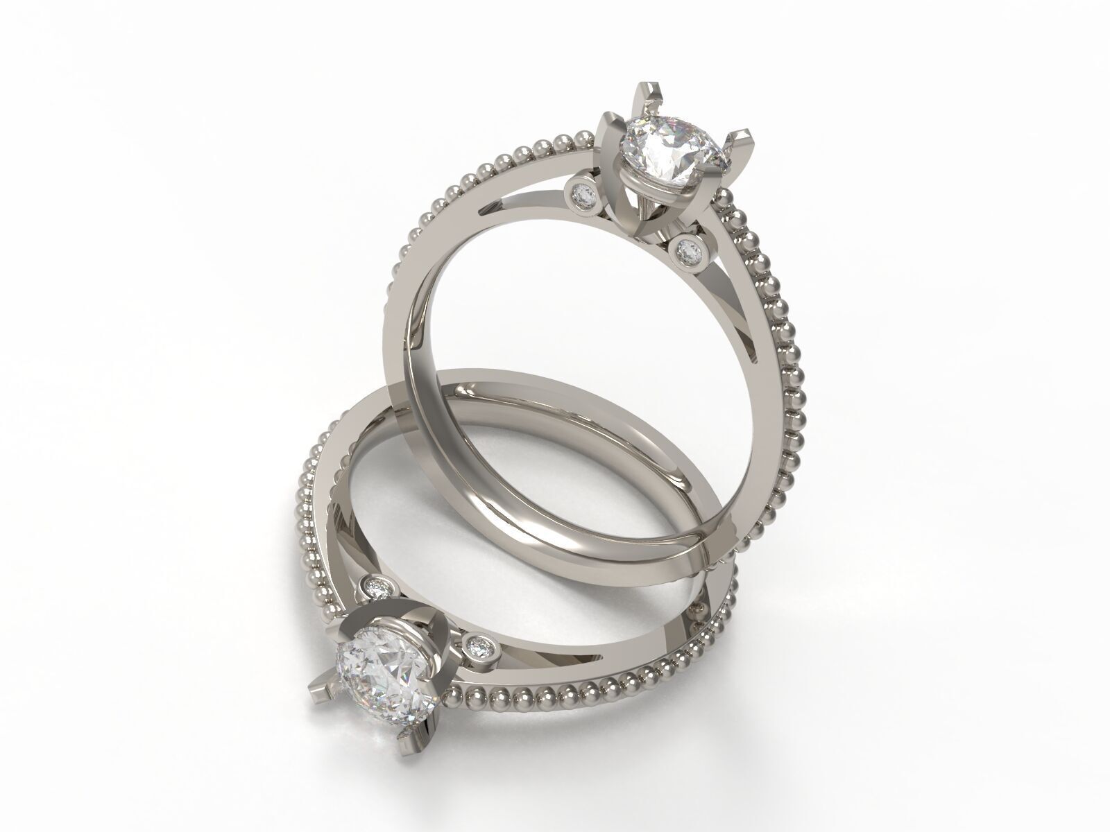 Solitaire Ring 3D print model_9