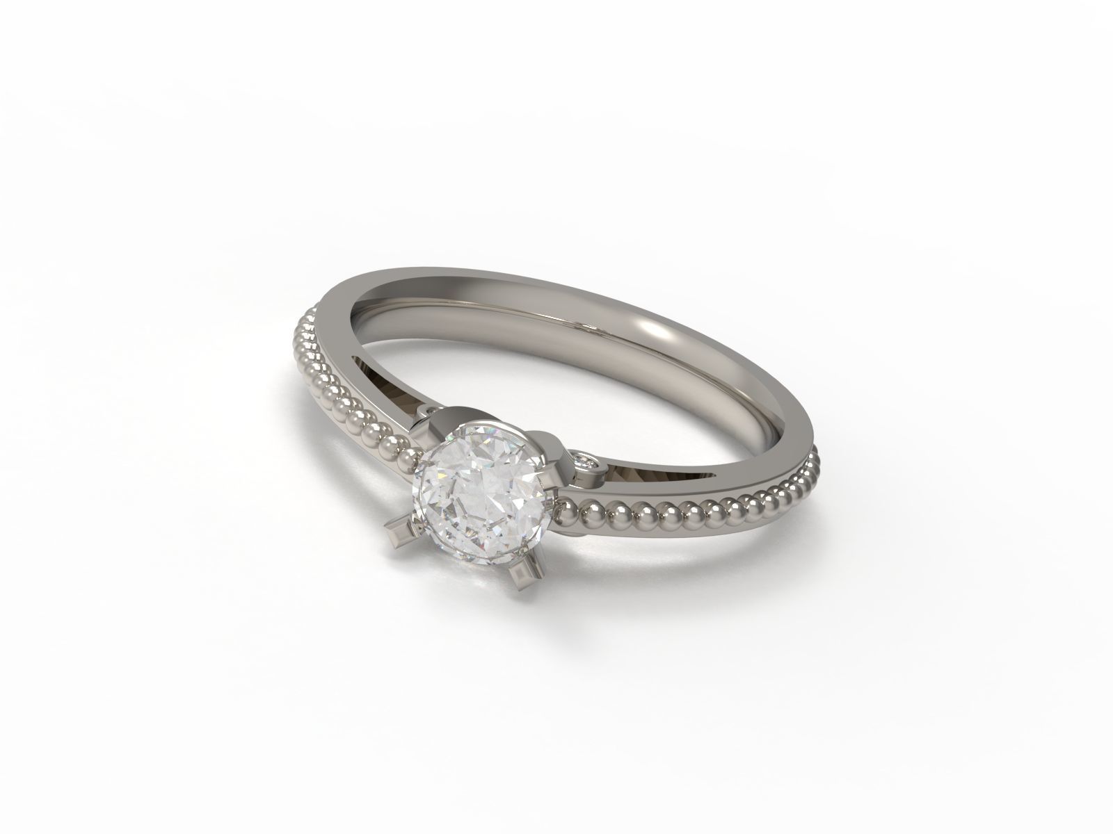 Solitaire Ring 3D print model_3
