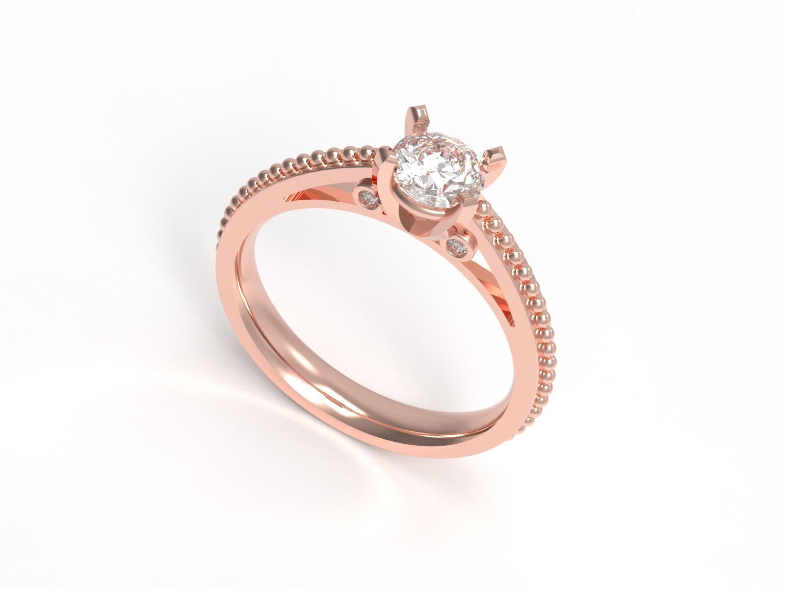 Solitaire Ring 3D print model_4