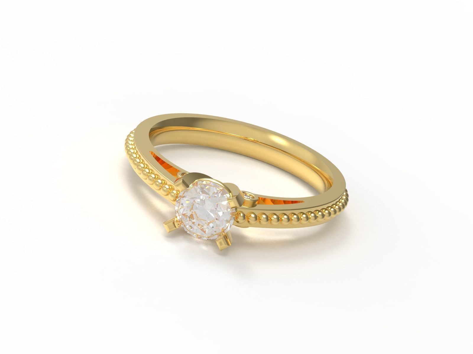 Solitaire Ring 3D print model_1