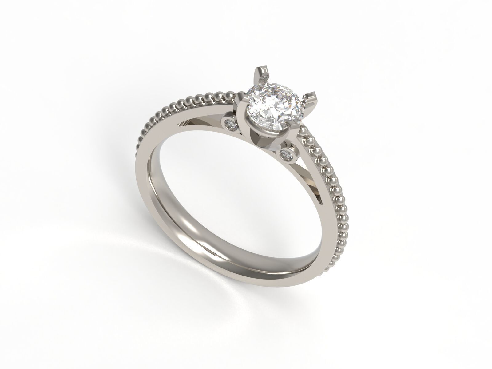 Solitaire Ring 3D print model_2