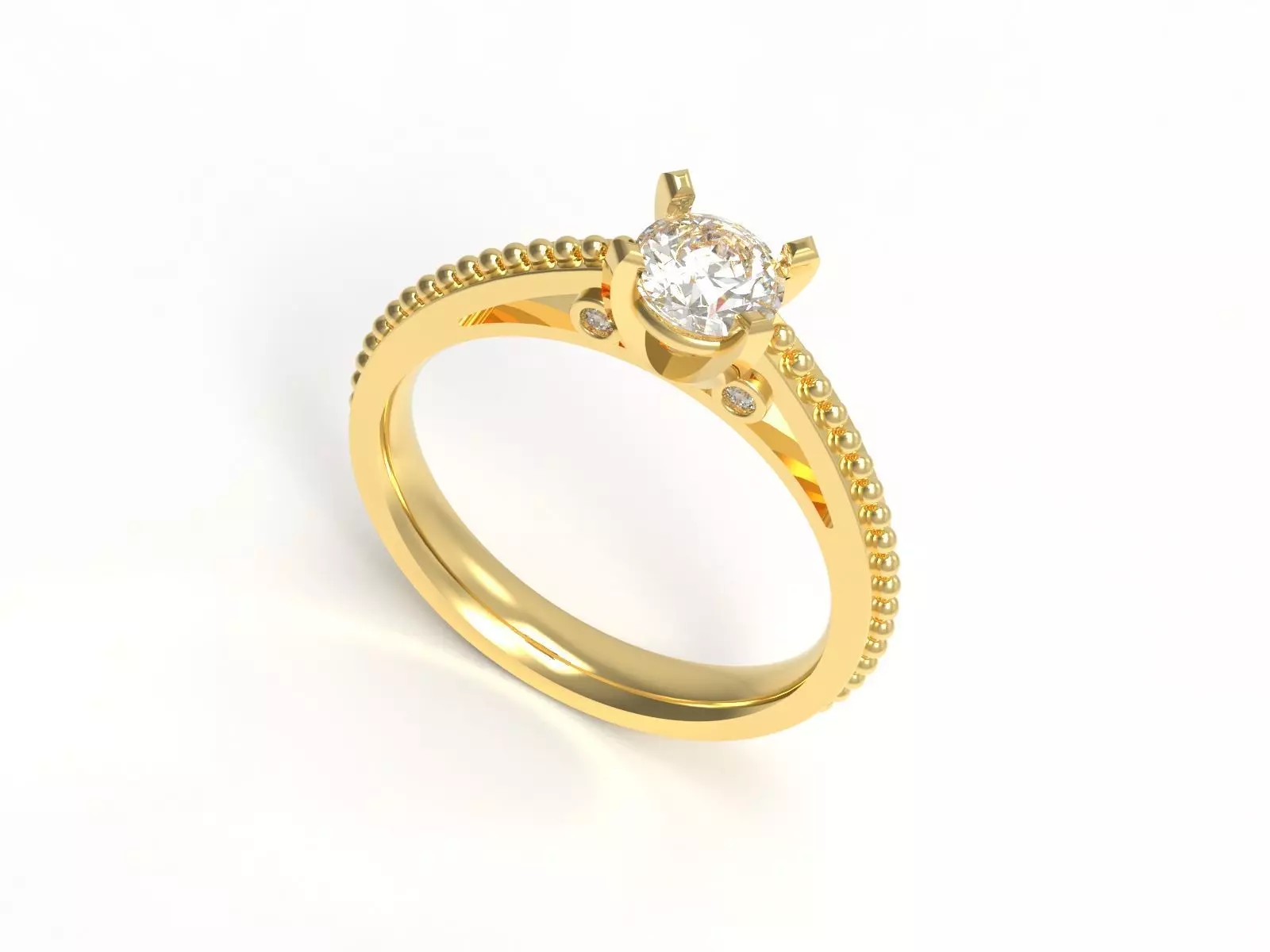 Solitaire Ring 3D print model_0