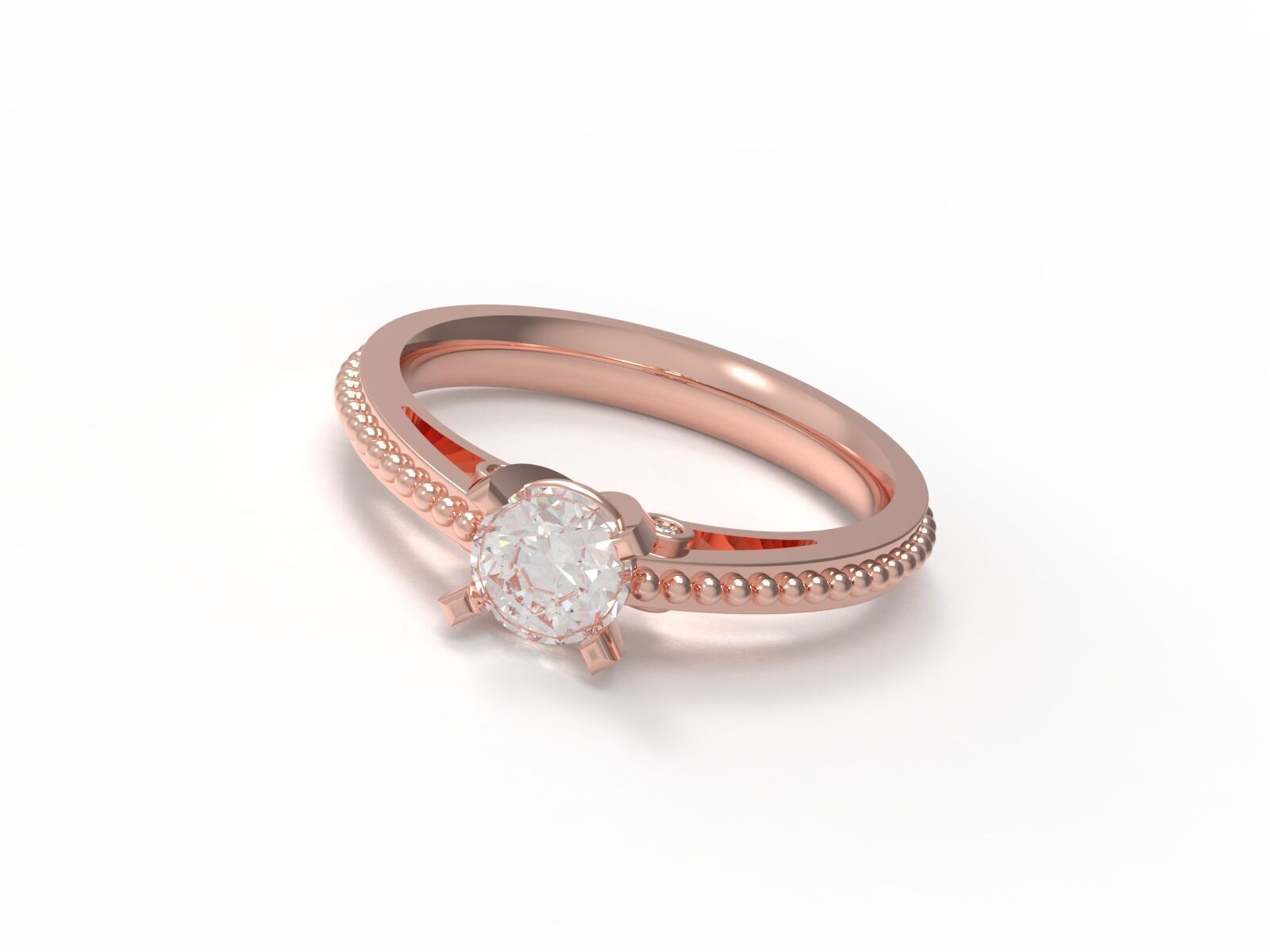 Solitaire Ring 3D print model_5