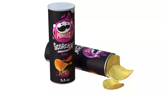 pringles scorchin bbq  Low-poly 3D model