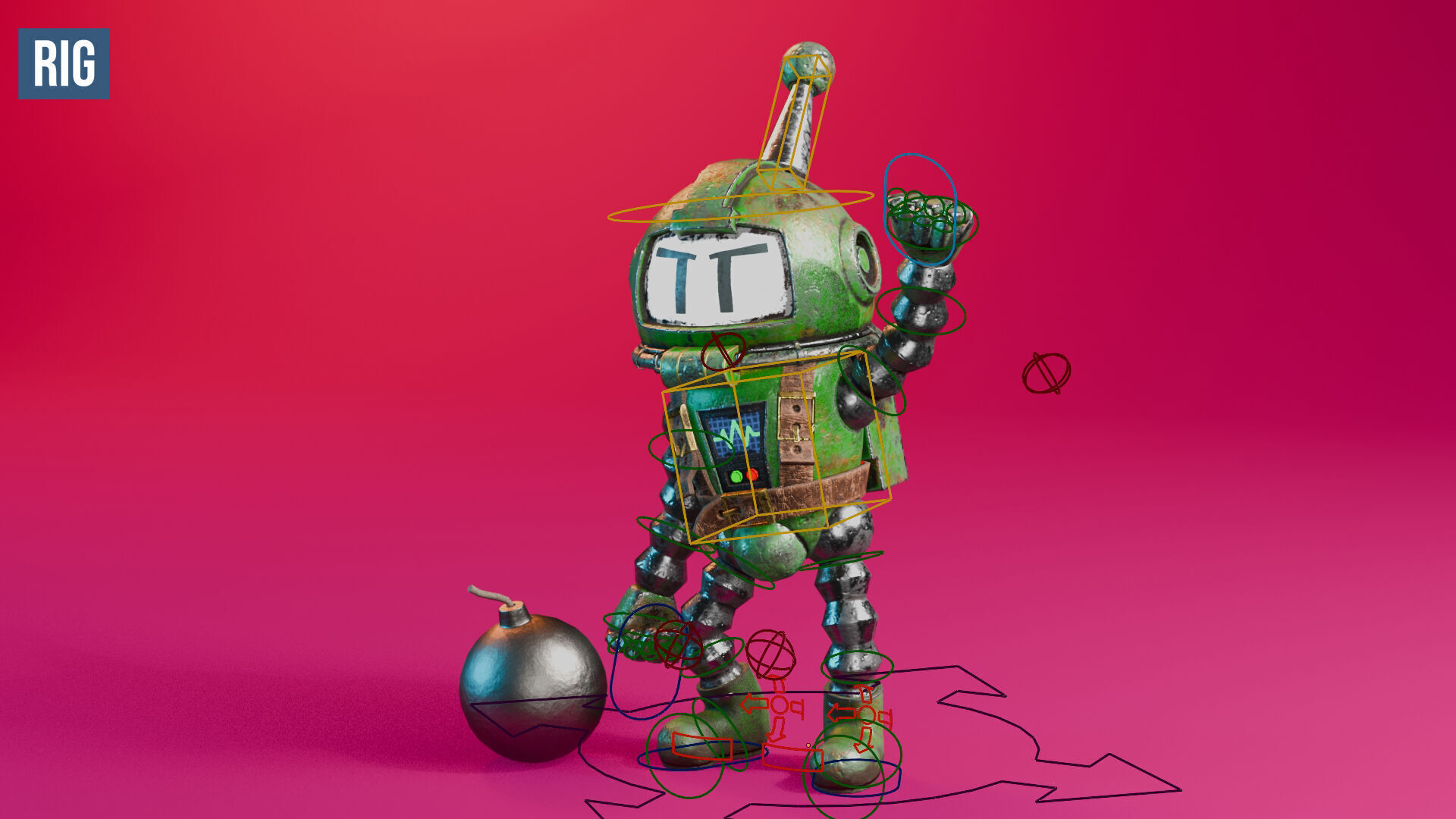 Atomic Bomberman Low-poly 3D model_32