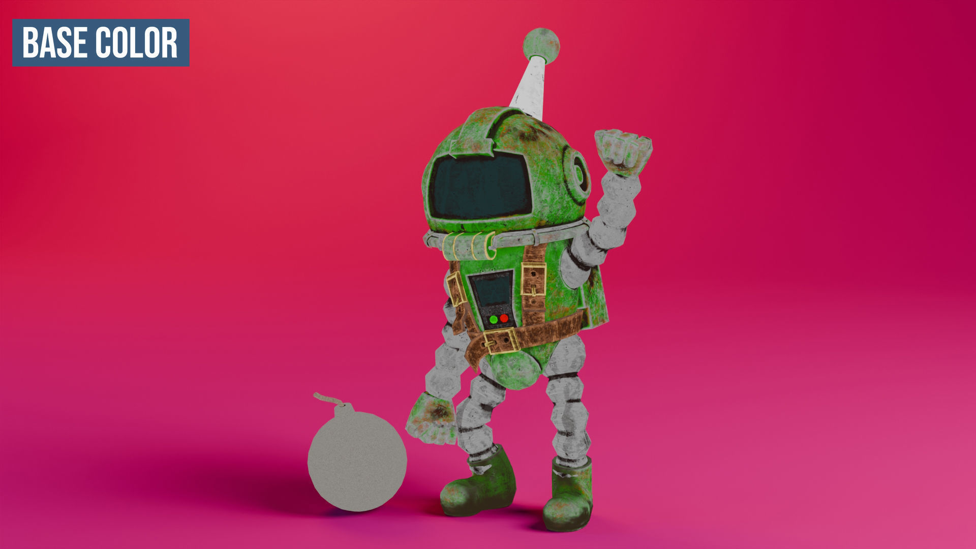 Atomic Bomberman Low-poly 3D model_25