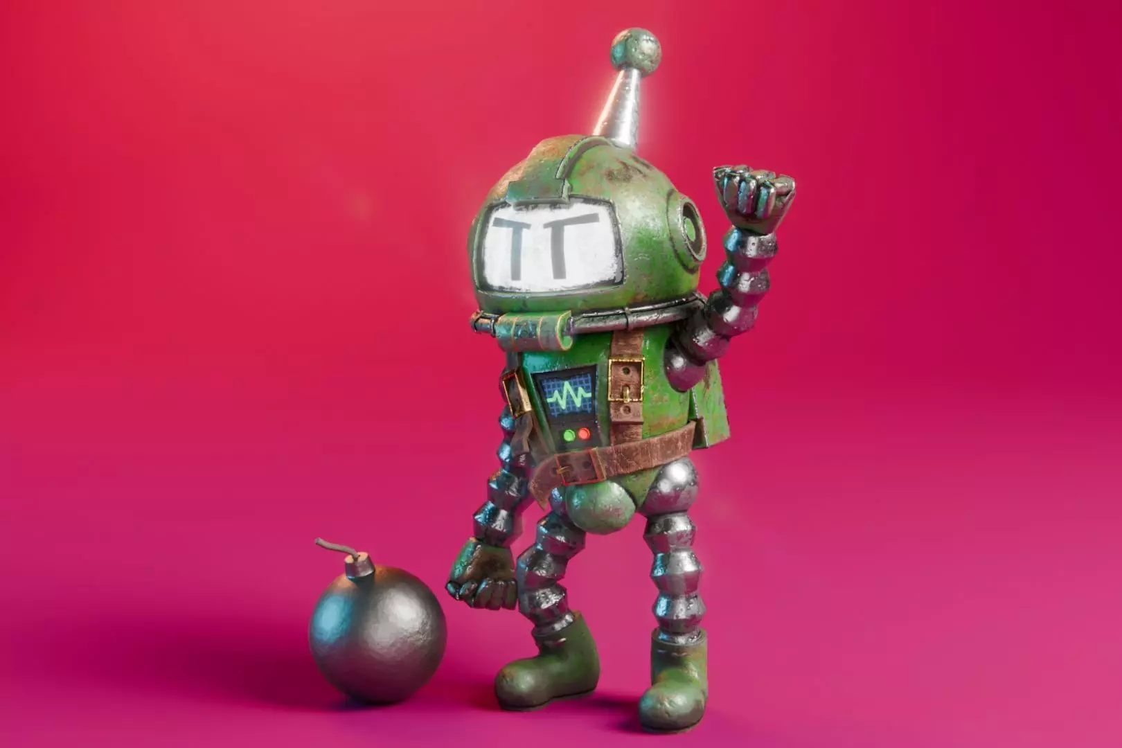 Atomic Bomberman Low-poly 3D model_0
