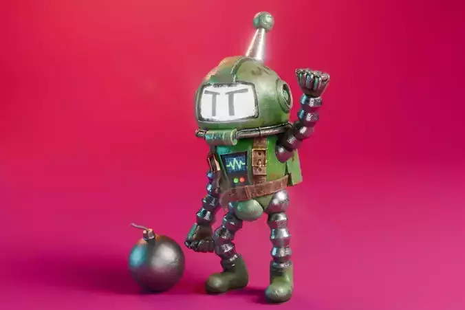 Atomic Bomberman Low-poly 3D model