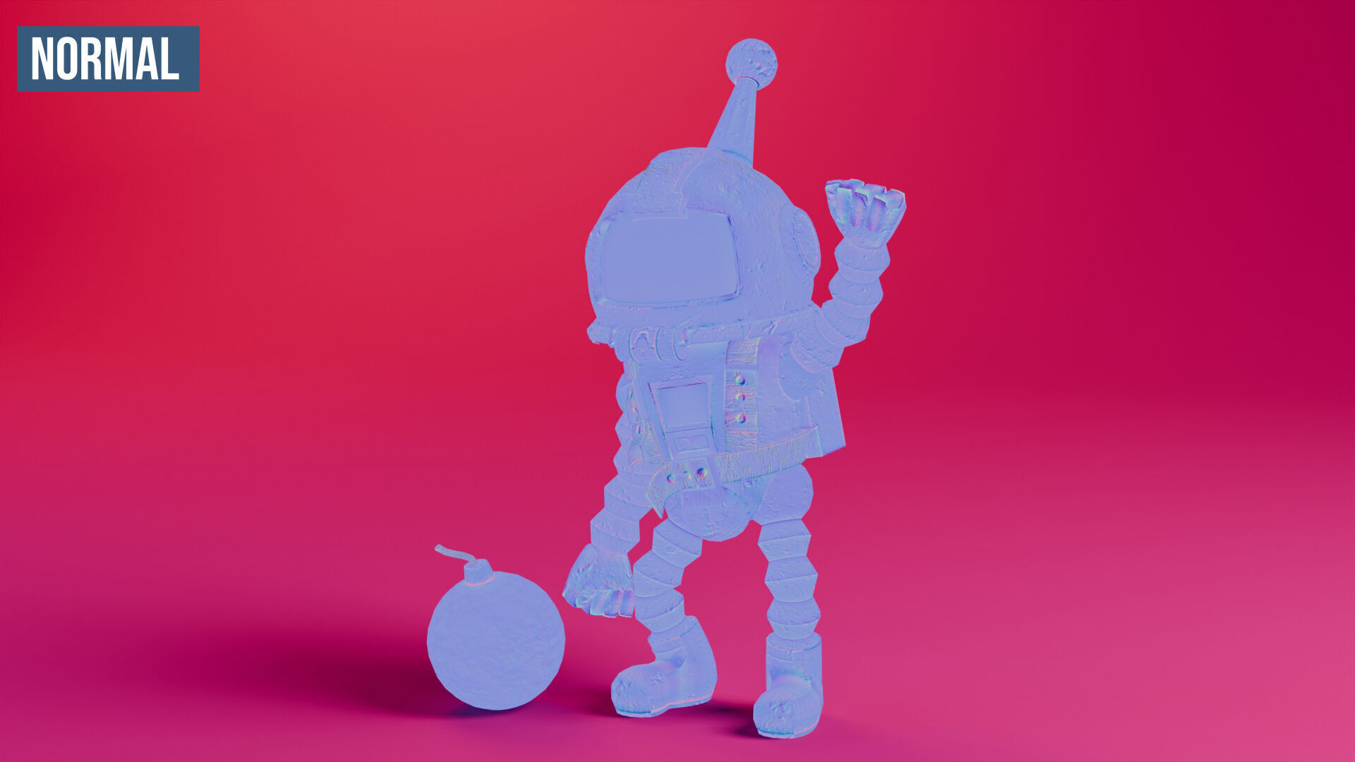 Atomic Bomberman Low-poly 3D model_29