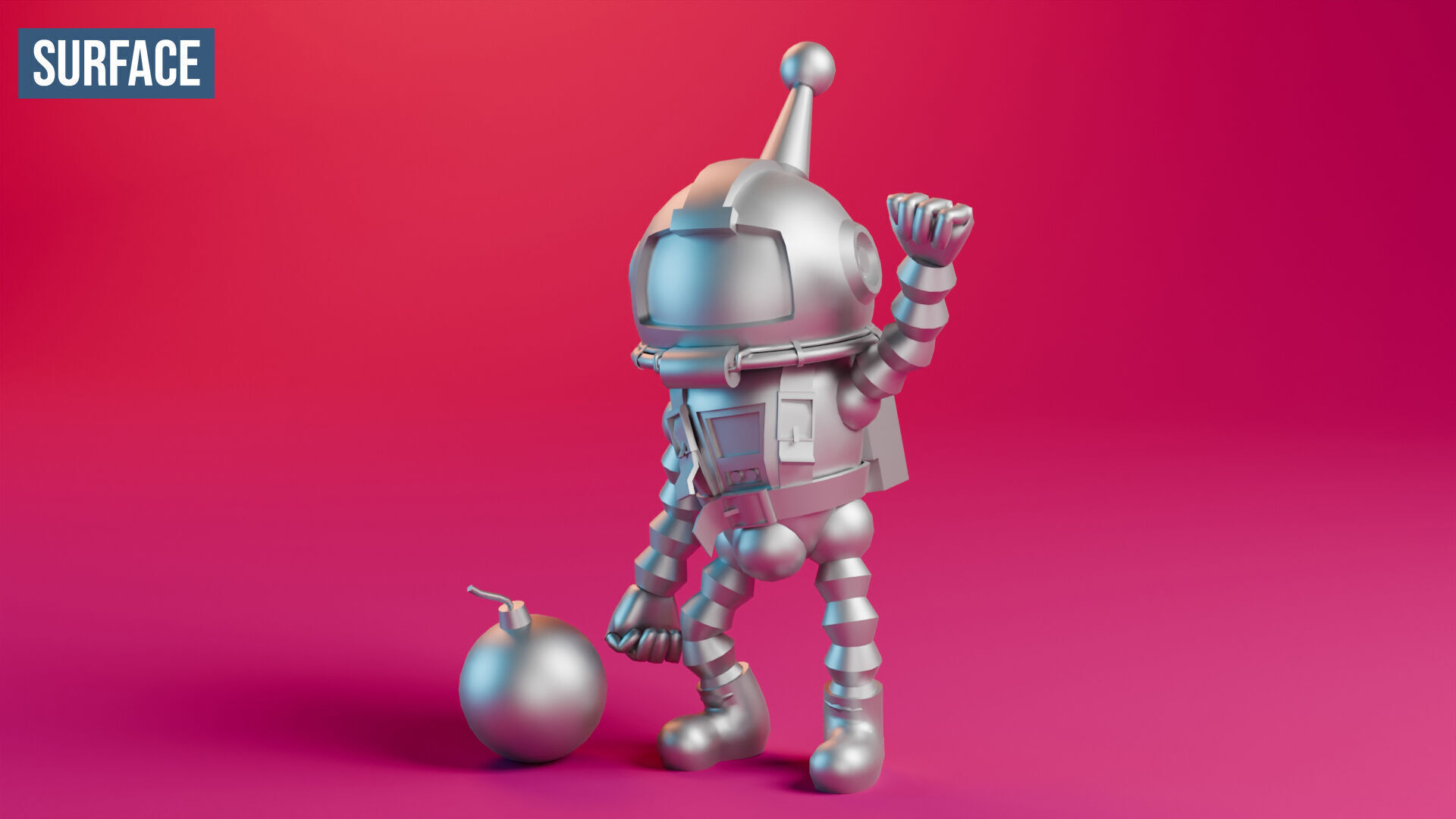 Atomic Bomberman Low-poly 3D model_13