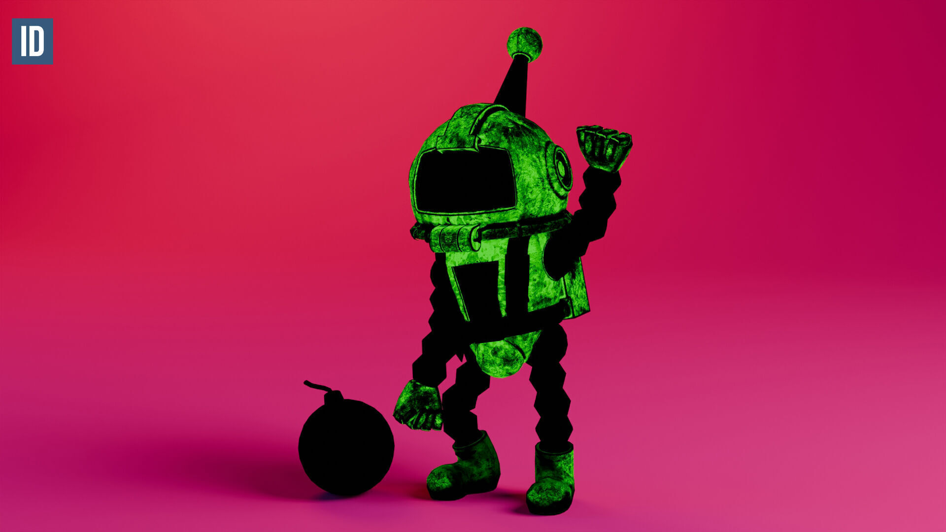 Atomic Bomberman Low-poly 3D model_31