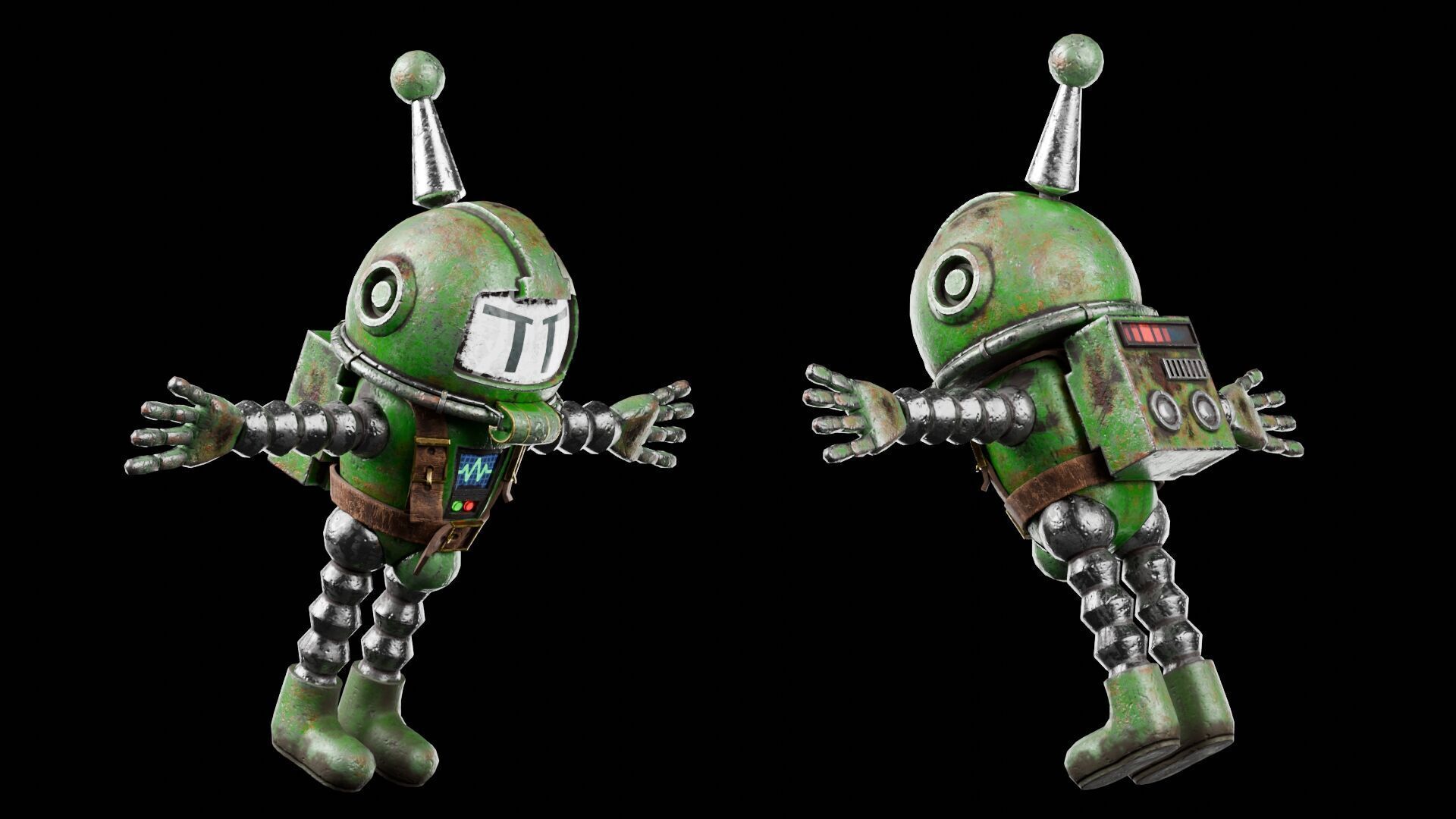 Atomic Bomberman Low-poly 3D model_5