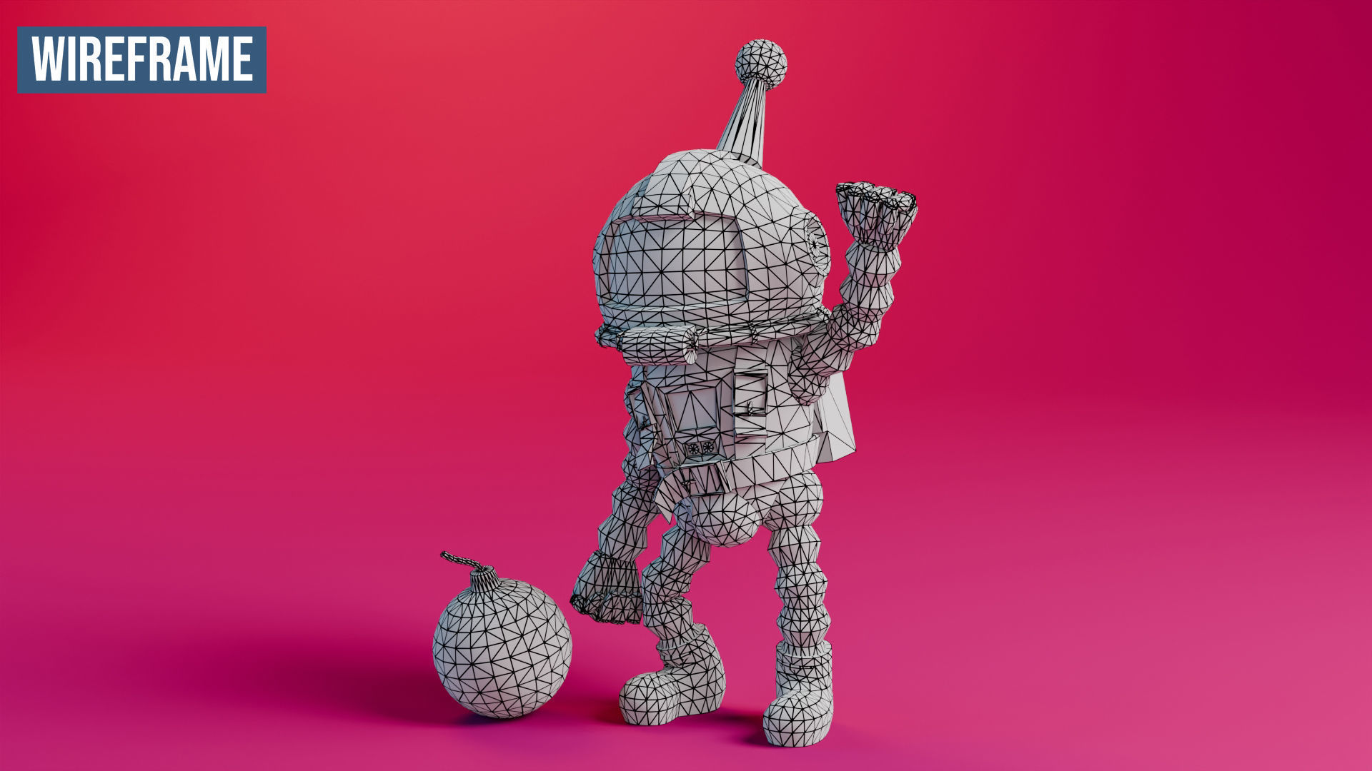 Atomic Bomberman Low-poly 3D model_9