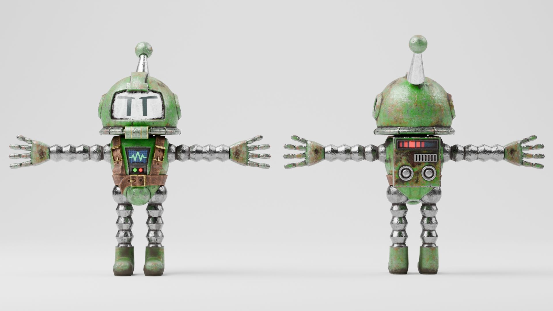 Atomic Bomberman Low-poly 3D model_3