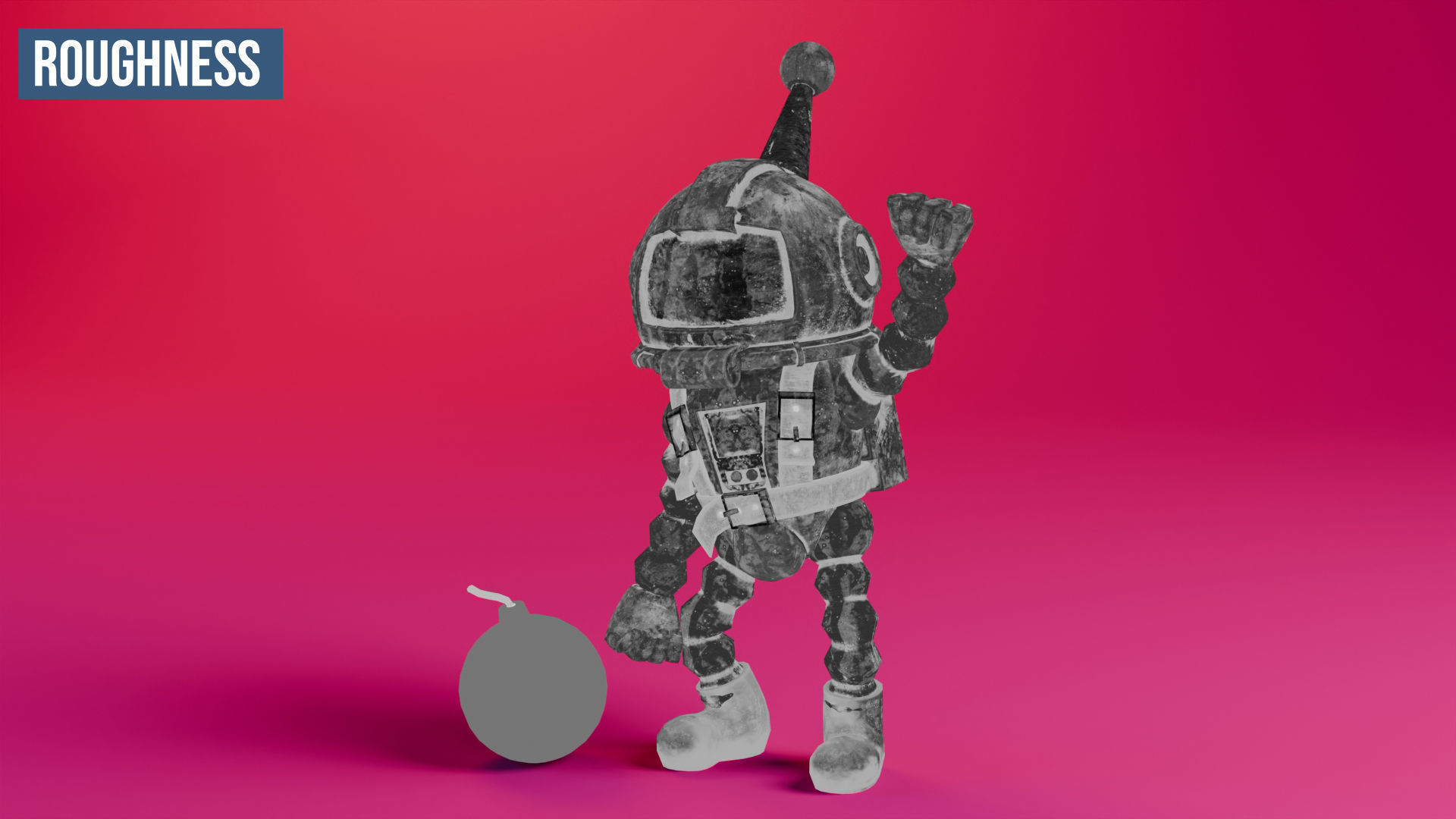 Atomic Bomberman Low-poly 3D model_27