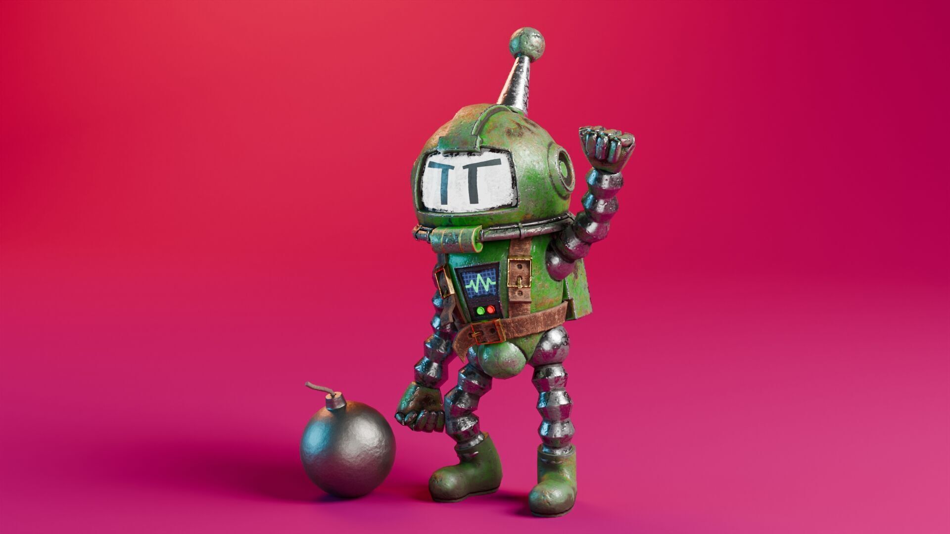 Atomic Bomberman Low-poly 3D model_1
