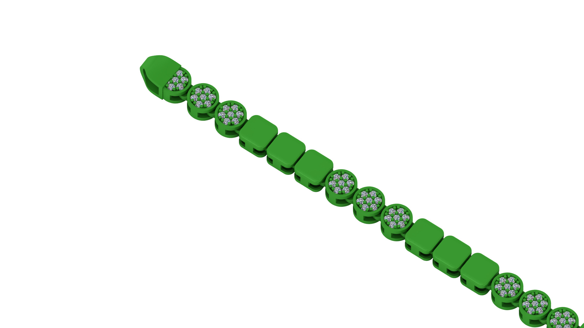 5 Size Diamond Round and Square Bracelet or Chain Link 3D Model 3D Model Collection_8